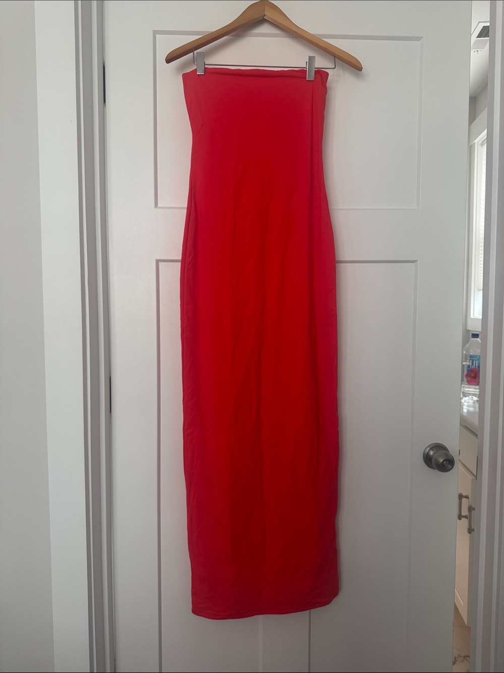 SKIMS Strapless Red Maxi Tube Dress
